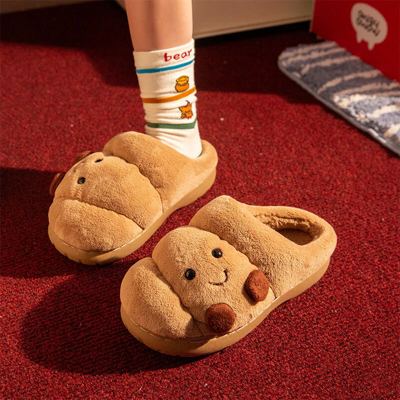 Croissant Jellycat Fluffy Slippers – Soft Memory Foam, Non-Slip