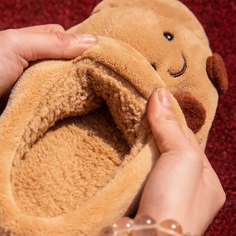 Croissant Jellycat Fluffy Slippers – Soft Memory Foam, Non-Slip