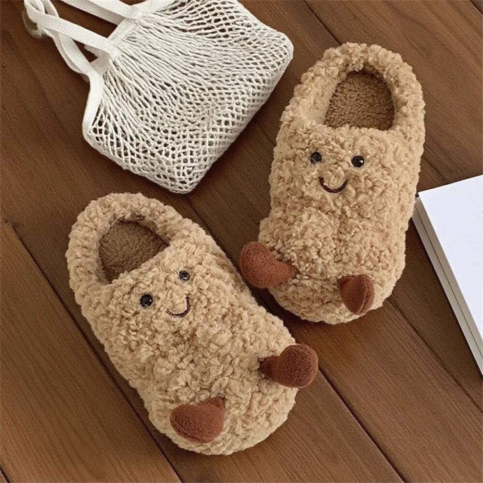 Peanut Jellycat Fluffy Slippers – Soft Memory Foam, Non-Slip
