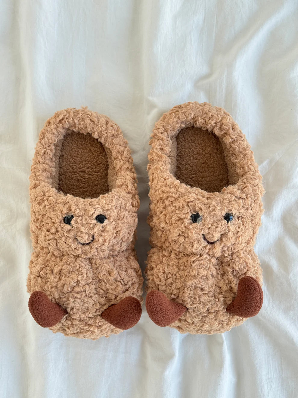 Peanut Jellycat Fluffy Slippers – Soft Memory Foam, Non-Slip