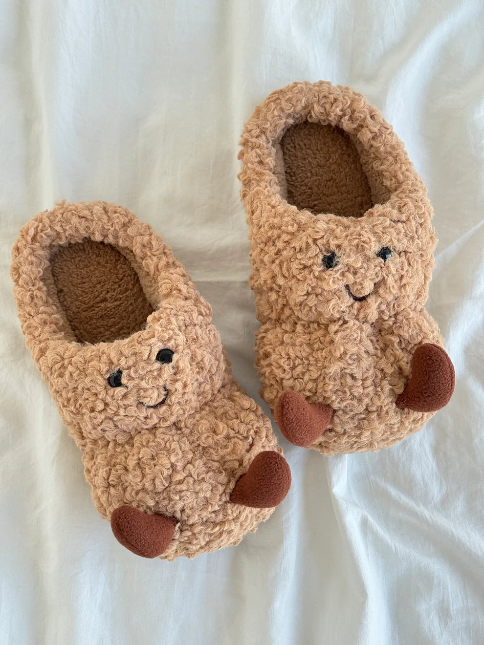 Peanut Jellycat Fluffy Slippers – Soft Memory Foam, Non-Slip