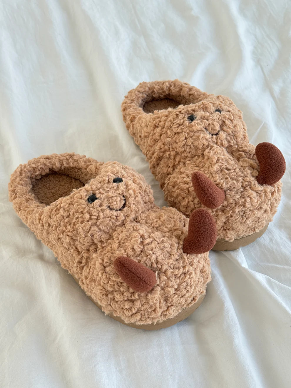 Peanut Jellycat Fluffy Slippers – Soft Memory Foam, Non-Slip