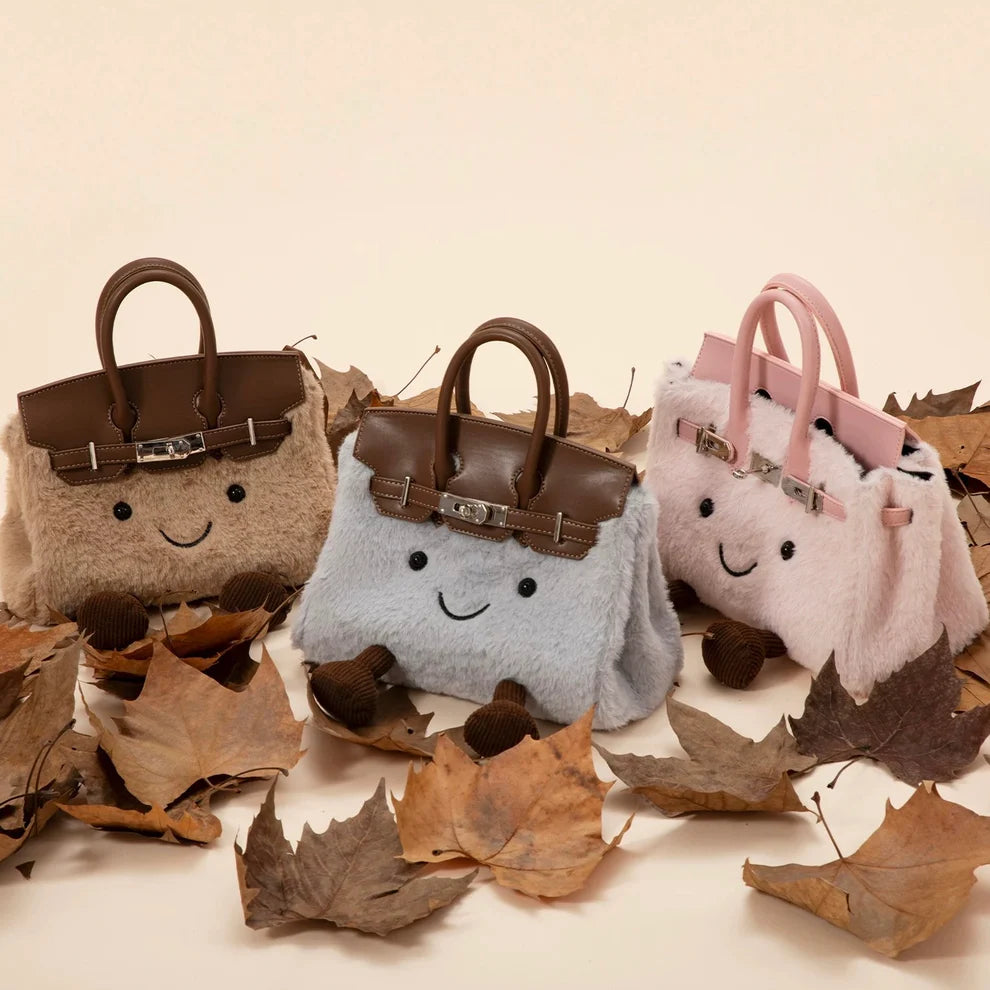 Jellycat Plush Fluffy Birkin Bag Handbags Shoulder Bag Top Handle Satchel Tote Work Bag