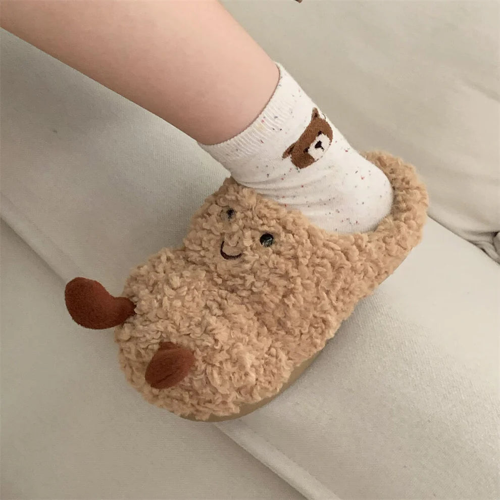 Peanut Jellycat Fluffy Slippers – Soft Memory Foam, Non-Slip