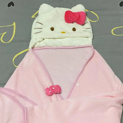 KT Wearable Hooded Blanket – Cozy Plush Fleece Hoodie Wrap