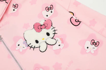 Hello Kitty Oversized Zip-Up Hoodie – Casual Y2K Sweatshirt