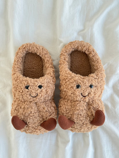 Peanut Jellycat Fluffy Slippers – Soft Memory Foam, Non-Slip
