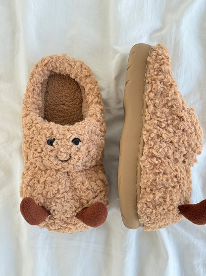 Peanut Jellycat Fluffy Slippers – Soft Memory Foam, Non-Slip