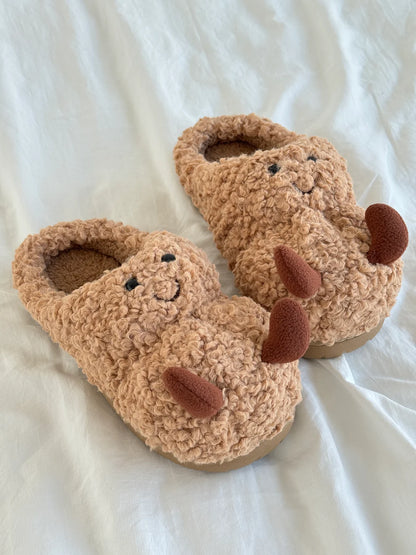 Peanut Jellycat Fluffy Slippers – Soft Memory Foam, Non-Slip