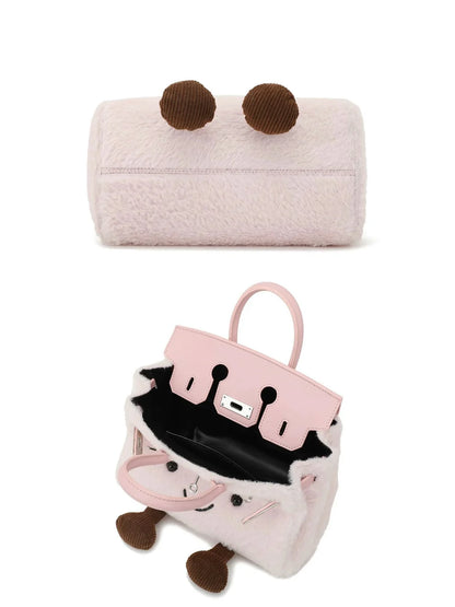 Jellycat Plush Fluffy Birkin Bag Handbags Shoulder Bag Top Handle Satchel Tote Work Bag