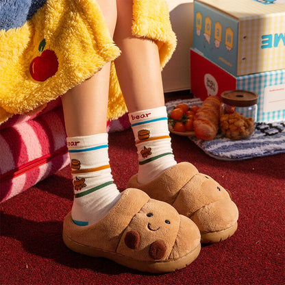 Croissant Jellycat Fluffy Slippers – Soft Memory Foam, Non-Slip